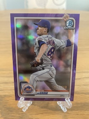 2020 Bowman Chrome Jacob deGrom - Mets - Chrome Purple Logo Foil #’D /250