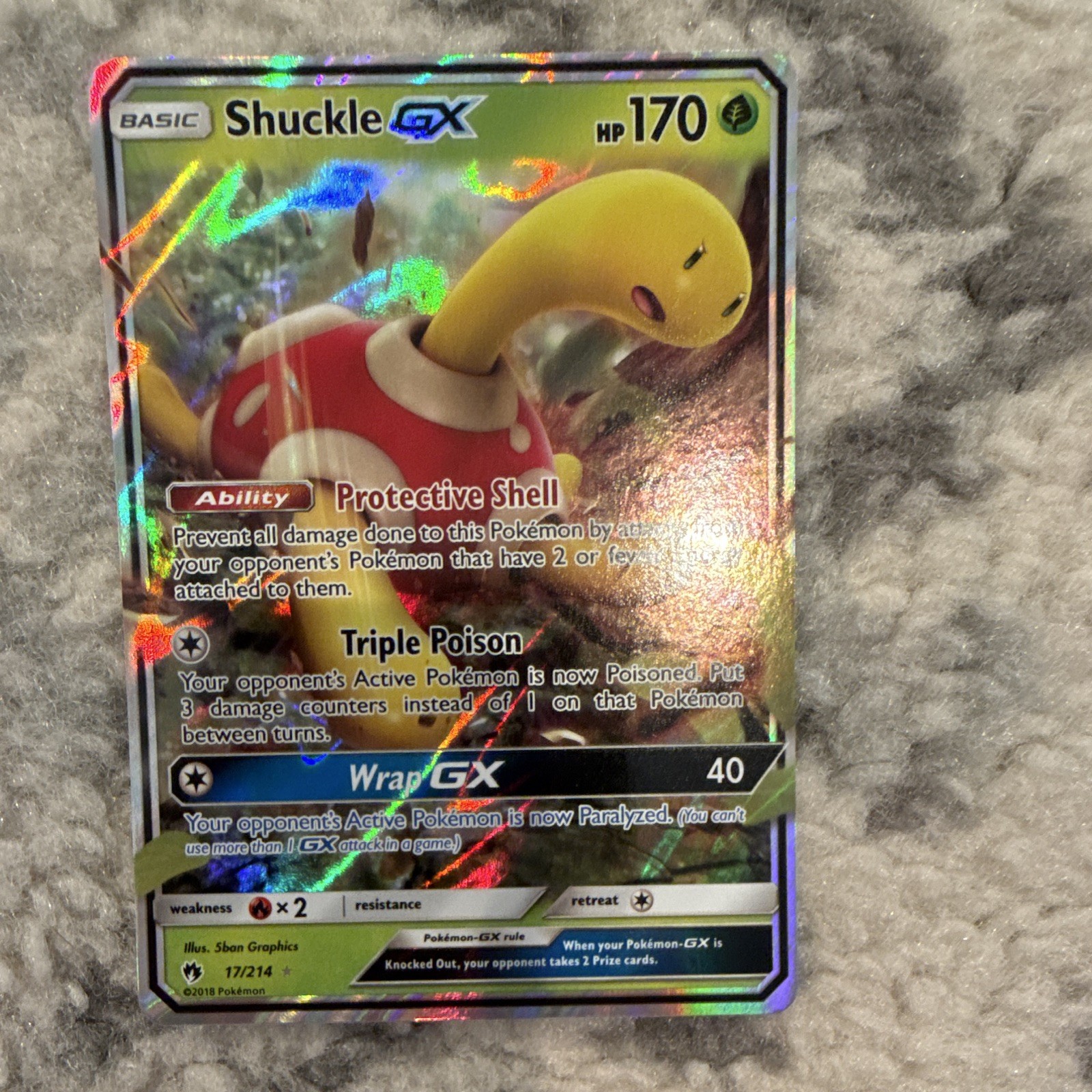 The Pokémon Company Shuckle GX 17/214 Lost Thunder Holo Rare Eng 2018