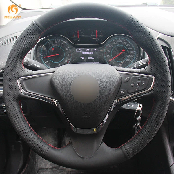 Cubierta de volante de cuero negro para Chevrolet Cruze 2015 Volt #CH02 Foto 2 de 4