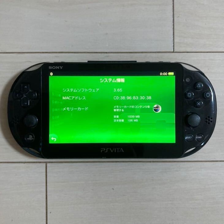 SONY PS Vita PCH 2000 ZA11 Black console only 1GB Play Station PSV Slim