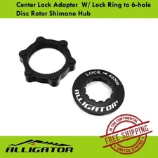 Alligator Center Lock Adapter  W/ Lock Ring to 6-hole Disc Rotor Shimano Hub 