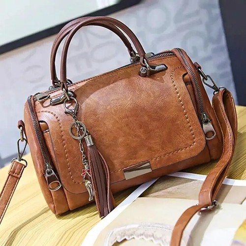 Yogodlns Tassel Decor Handbag, Women'S Large Capacity Shoulder Bag, Fashion Zipp - Picture 6 of 9