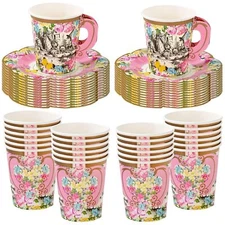Talking Tables Truly Alice Alice in Wonderland Mad Hatter Party Cup Set with ...