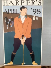 Harper's April 98 Edward Penfield Golf Lithograph