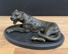 Bronzefigur Leopard Jaguar Panther Puma Skulptur Raubkatze Figur Statue 3,5 Kg