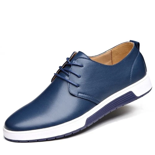 Hombres Zapatos Informales Británicos de Cuero Tenis con Cordones Oxford Transpirables - Imagen 18 de 30