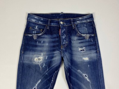 DSQUARED2 SKINNY DAN Jeans Wash Denim Distressed Size 48 / W30 