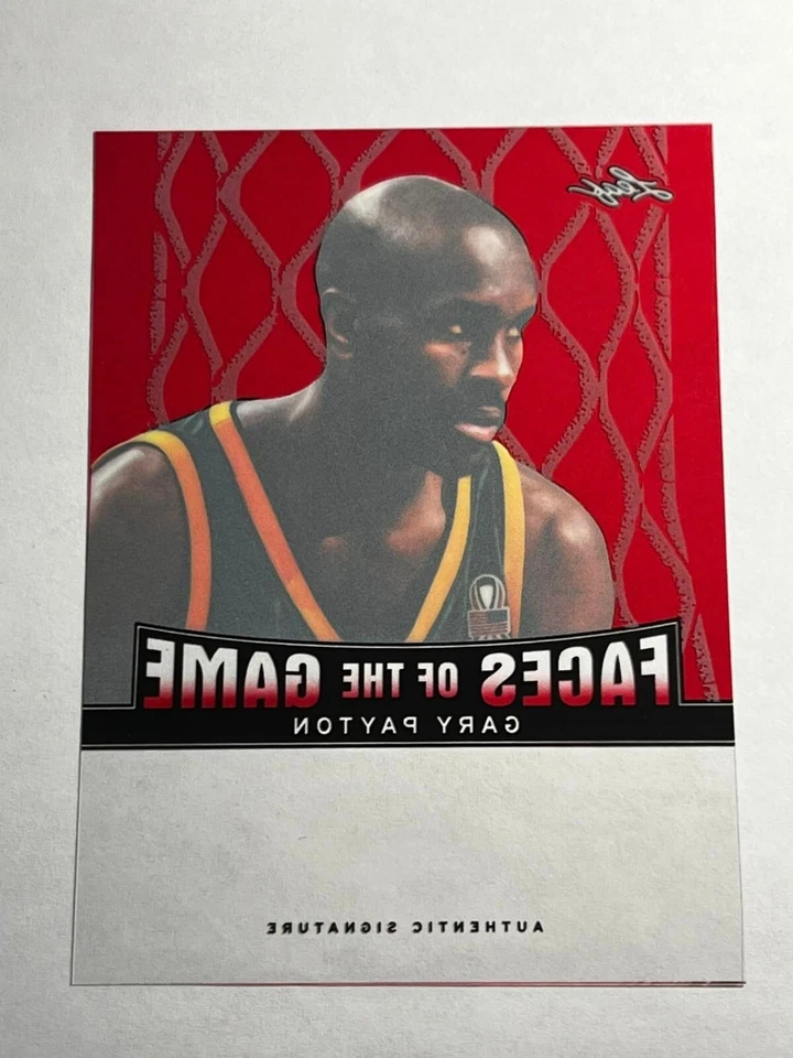 2012 Leaf Metal Red PLASTIC PROOF MISSING AUTO & #/5 Face Gary Payton - Image 2 of 2