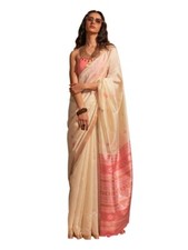 Women's Banarasi silk Ethnic Motif Saree With Unstitched Blouse Piece
