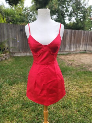 open lace back dress Cannelloni Mini Dress Red