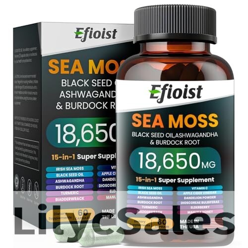Efioist Sea Moss 6000mg Black Seed Ashwagandha 60ct
