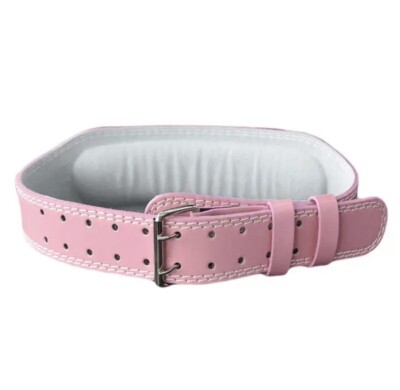 New! Pink 4  Padded Weight Lifting Belt Bodybuilding Powerlifting 2-Pin Buckle