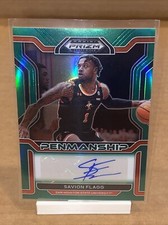Savion Flagg 2022 Prizm DP Penmanship Green PRIZM RC Auto Texas A&M #CP-SFL