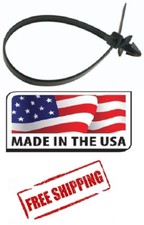 50 8" IN ARROW HEAD ZIP TIES NYLON BLACK PUSH MOUNT WIRE CABLE Made in USA