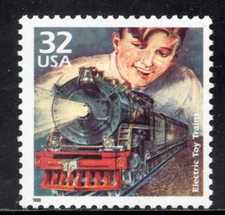 3184d * ELECTRIC TOY TRAINS **  U.S. Postage Stamp MNH