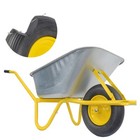 Matrix Schubkarre 100l 250kg PU-Rad Bauschubkarre gelb Scheibtruhe