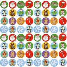 Holiday Sticker Roll Assortment 5 Rolls of 100 Stickers 