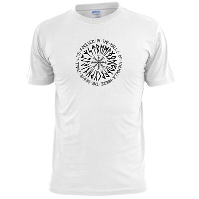 Mens In The Halls Of Valhalla T Shirt Norse Viking God