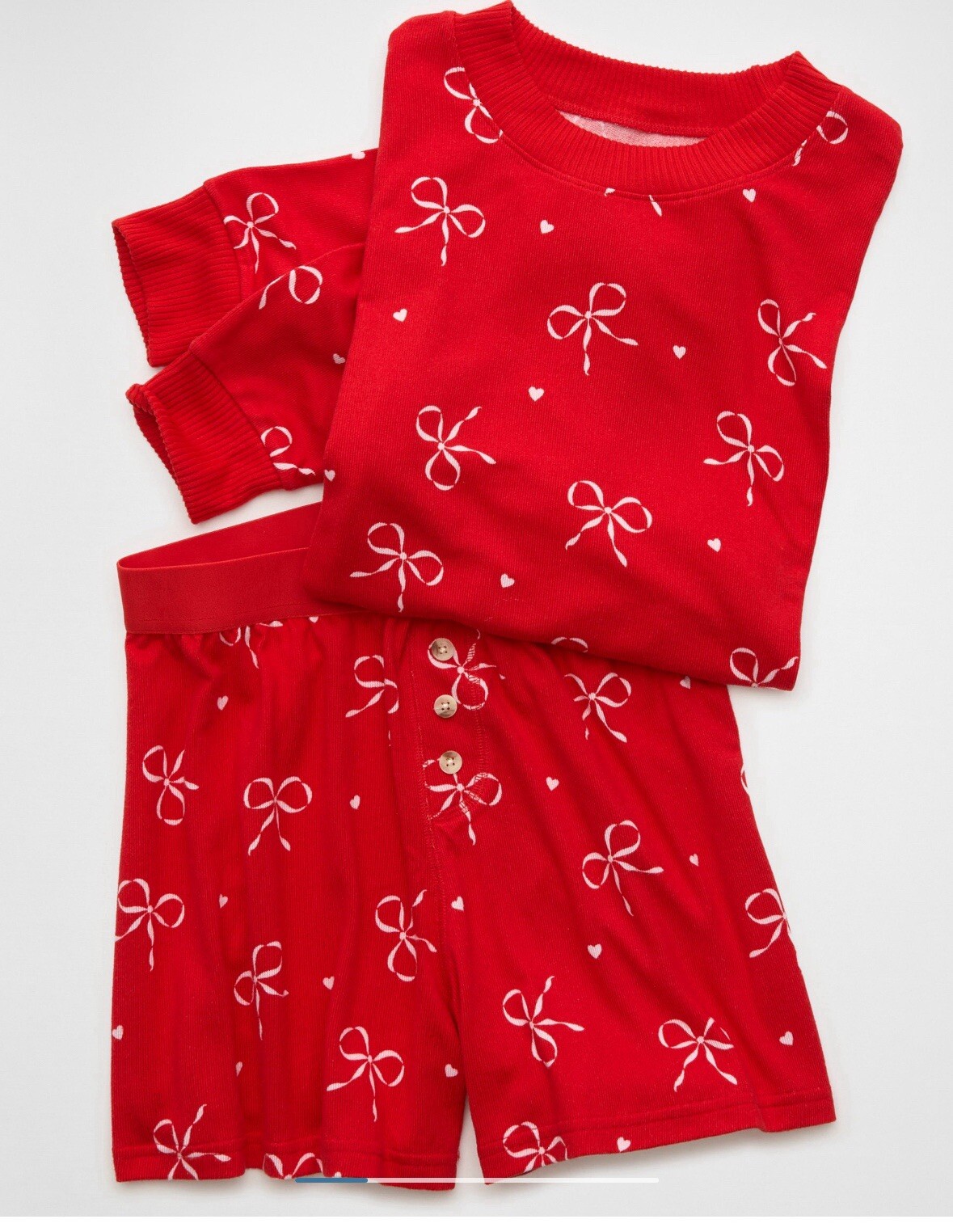 AMERICAN EAGLE RED BOW PAJAMA SET CHRISTMAS HOLIDAY Size Large SOLD OUT! image 2