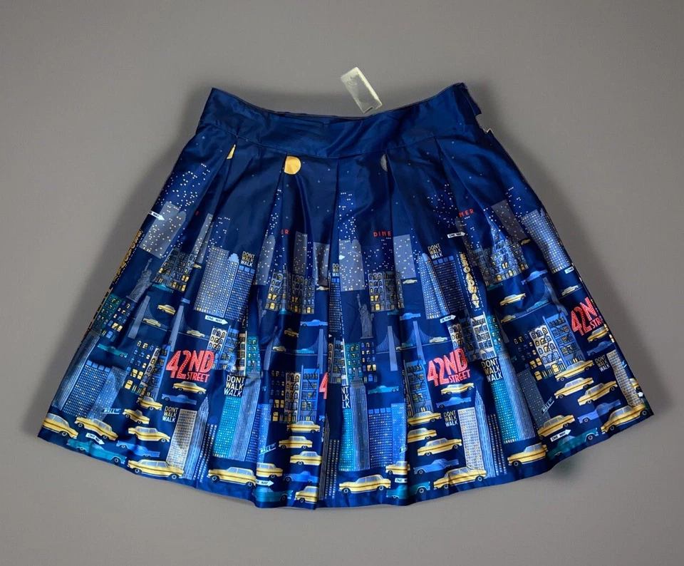 Saia Swing Lindy Bop Nova York / Manhattan 42Nd St. Temática Azul Escuro Tamanho 18 - Imagem 2 de 4