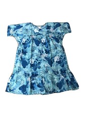 CW Classics Women’s Cotton Blend Watercolor Ruffle Dress Plus Size 2X Blue New