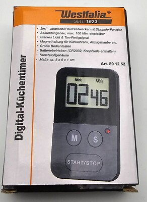 Westfalia Digital-Küchentimer  mit Stoppuhr-Funktion und starkem Magneten