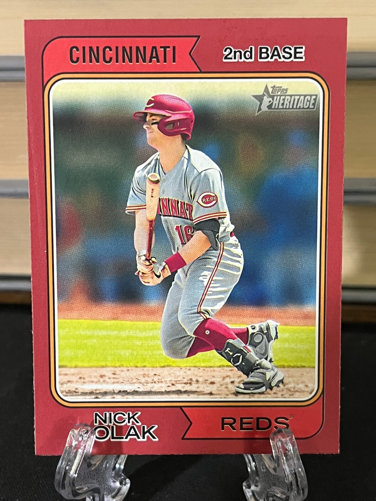 2023 Topps Heritage Nick Solak Red Border Parallel #396 CIN Reds COLOR MATCH
