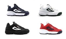 NEW MENS FILA DISRUPTOR 2 PREMIUM BLACK RED BLUE WHITE GREEN LACE UP SNEAKERS