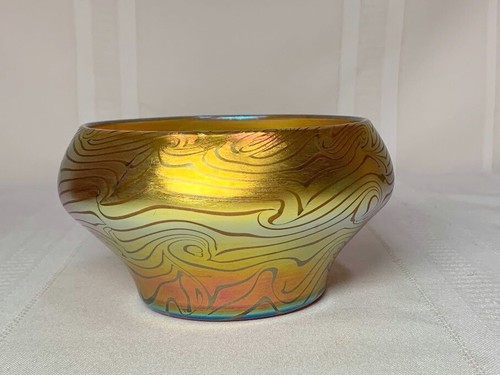LCT TIFFANY FAVRILE, GOLD DAMASCENE SQUAT VASE, EXCELLENT EXECUTION, BEAUTIFUL~~ - Picture 3 of 8