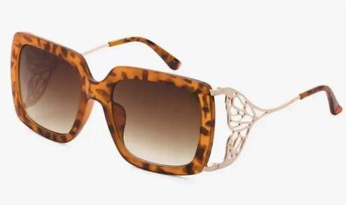 Betsey Johnson Sonnenbrille Schildkröte Meerjungfrauenschwanz quadratisch übergroß braun neu mit Etikett - Bild 2 von 13