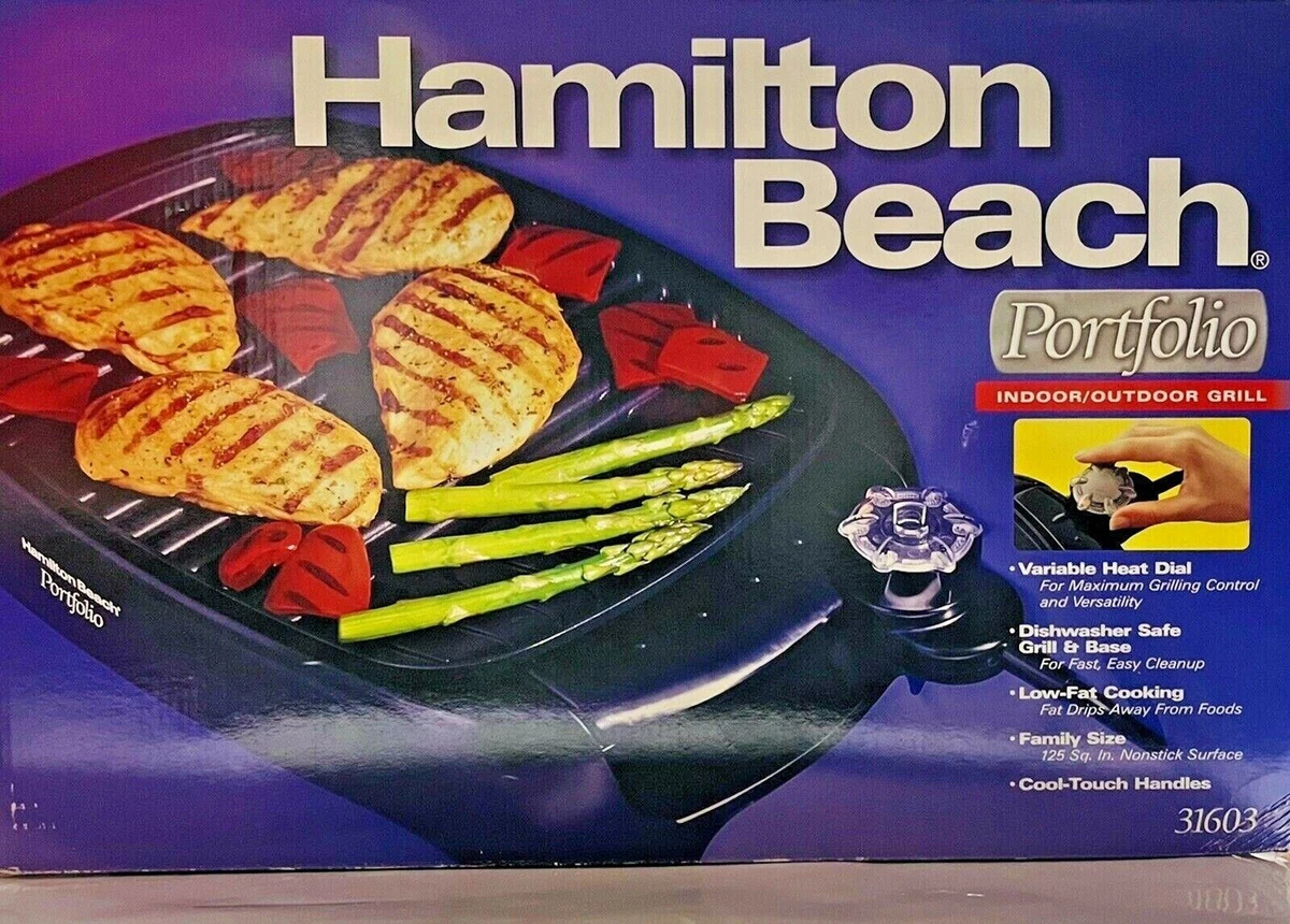 NEW Indoor Grill Portfolio 31605 Health Smart Hamilton Beach