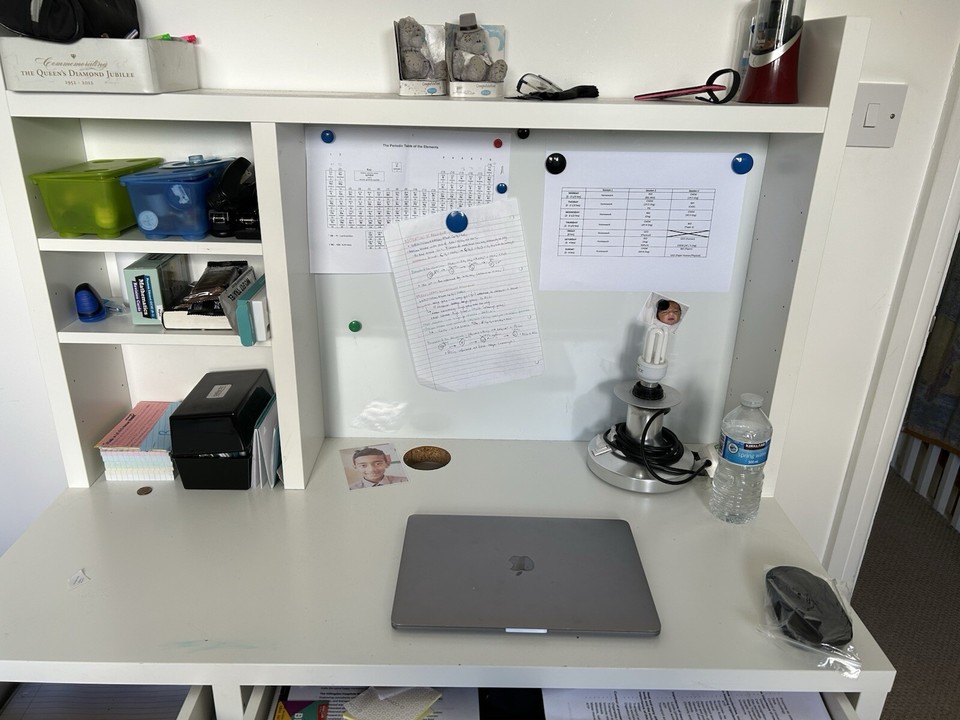 White IKEA Micke Desk with top unit eBay