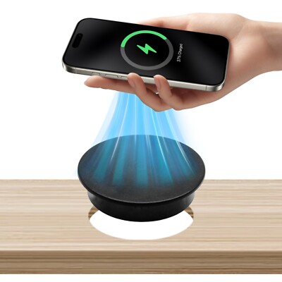 Facon 10W Fast Wireless Charger 0.6'' Slim Grommet Pad, 12V DC for RV Motorhome
