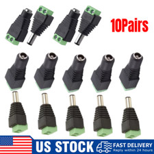 20Pcs For CCTV Male Female 2.1x5.5mm Adapter Connector DC Power Plug Jack LOT