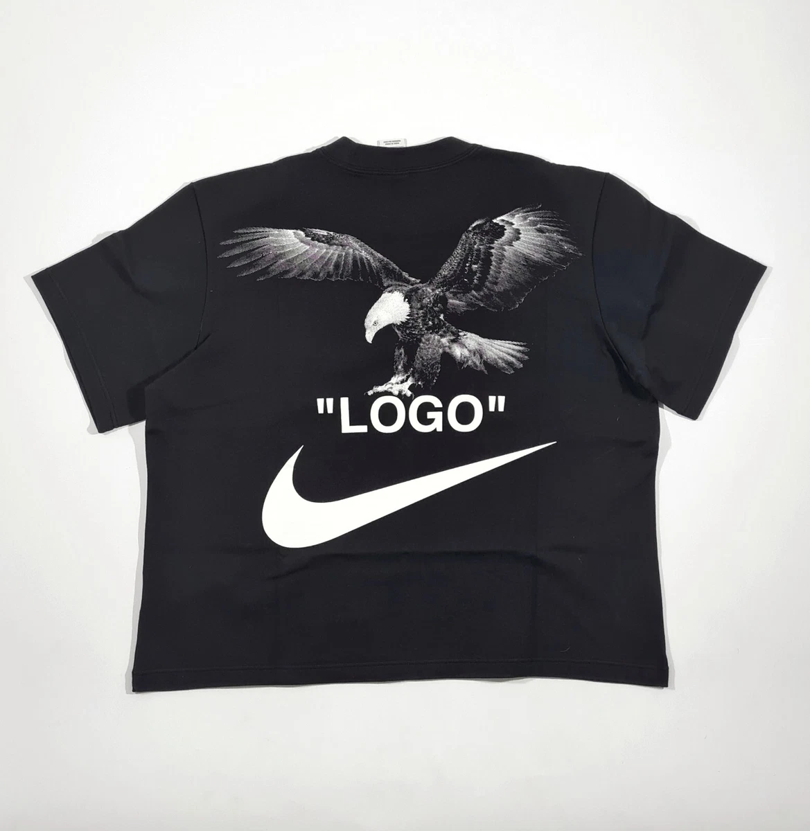 crisantemo Dirección Curiosidad 2018 Nike X Off White Football My Love Eagle Black Logo Virgil Abloh T-Shirt  | eBay