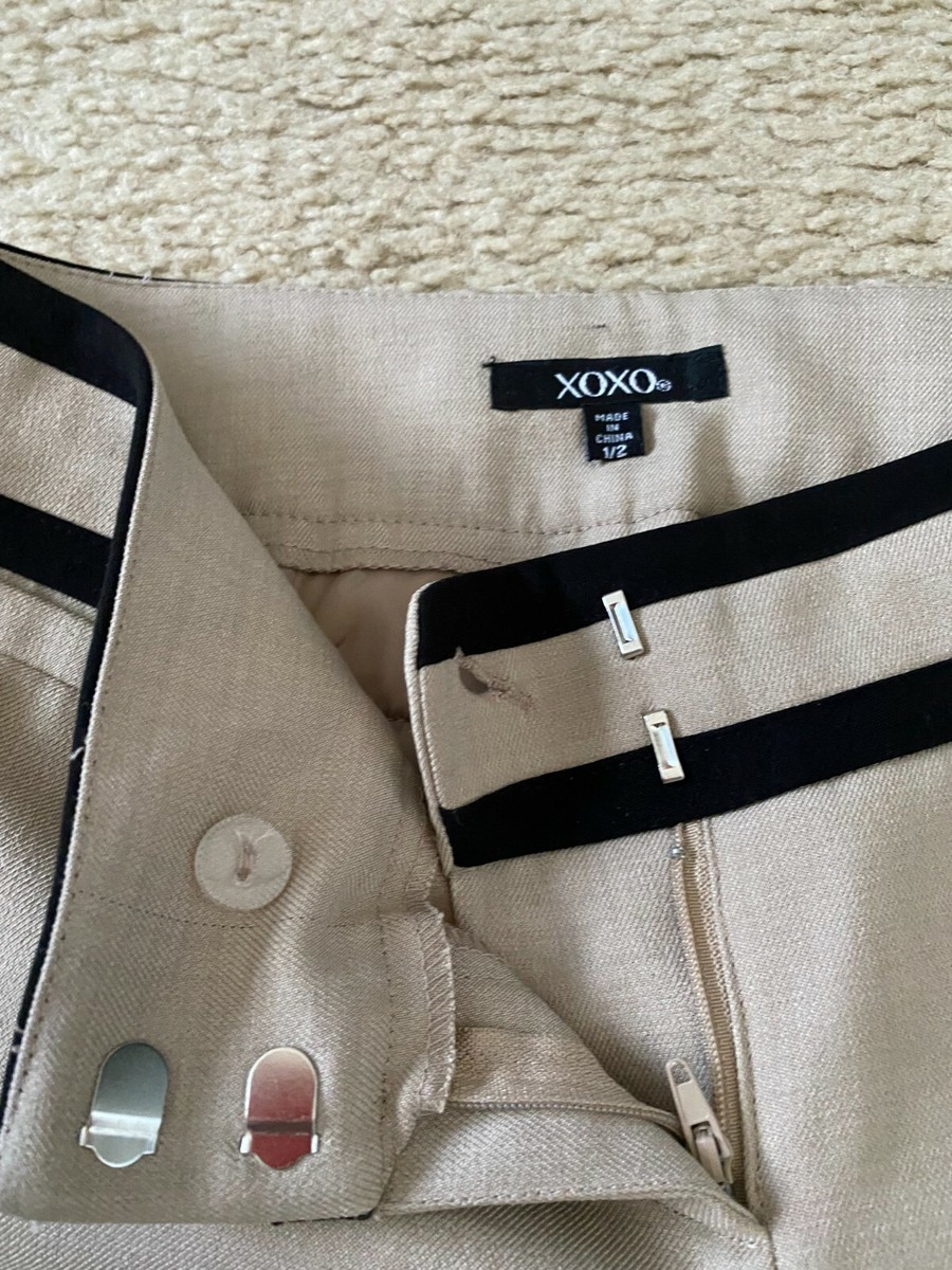 Pantalon Cropped XOXO Femme – Beige, Taille 1/2, 28 Cm Entrejambe, Taille Basse