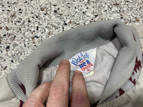 VTG West Ark Jacket Mens XL Snap Up GRAY Coat “Nothin Finer Than A Pipeliner” - Picture 3 of 7