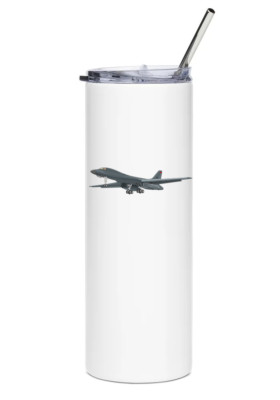 Rockwell B-1 Lancer Stainless Steel Water Tumbler with straw - 20oz.