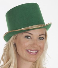 St. Patrick's Day Leprechaun Adult Permafelt Green Top Hat 5 Inch Tall