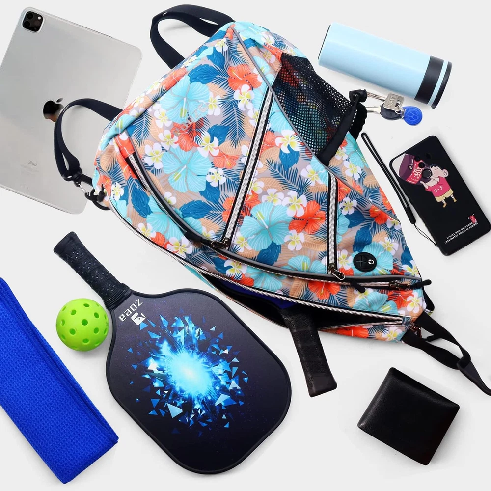 Pickleball Bag, Sport Pickleball Sling Bag for Women Man, Adjustable Pickleball