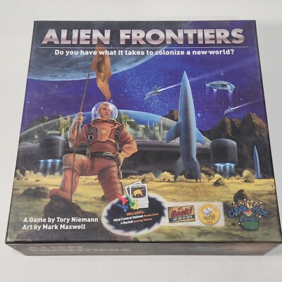 Alien Frontiers with Mind Control Helmet Card and 4 Rocket Tokens Complete 2011