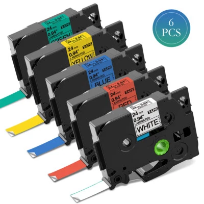 GREATEAM Compatible Brother TZ Tze Label Tape Printer P-Touch Laminated 18mm/12mm/9mm 8m