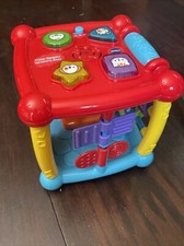 VTech "Busy Learners Activity Cube" Light  Sound Toddler's Learning Toy Works 