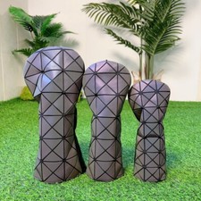 Colorful Gradient Block Golf Club Head Cover Driver Woods Hybrid UT Head Covers