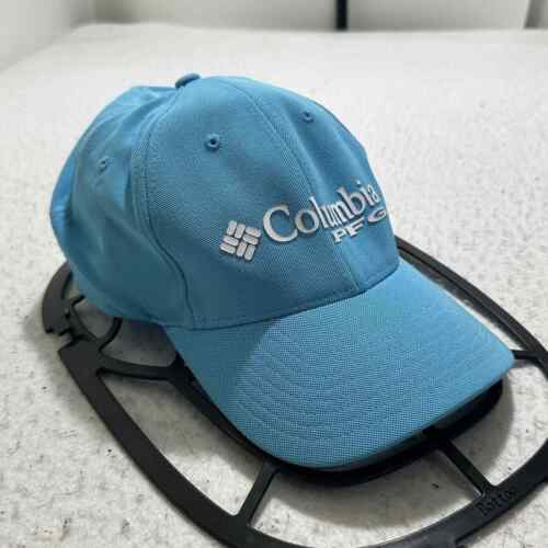 Columbia PFG Adult Large/XL Light Blue Baseball Cap White Fish Logo Hat - Picture 1 of 9