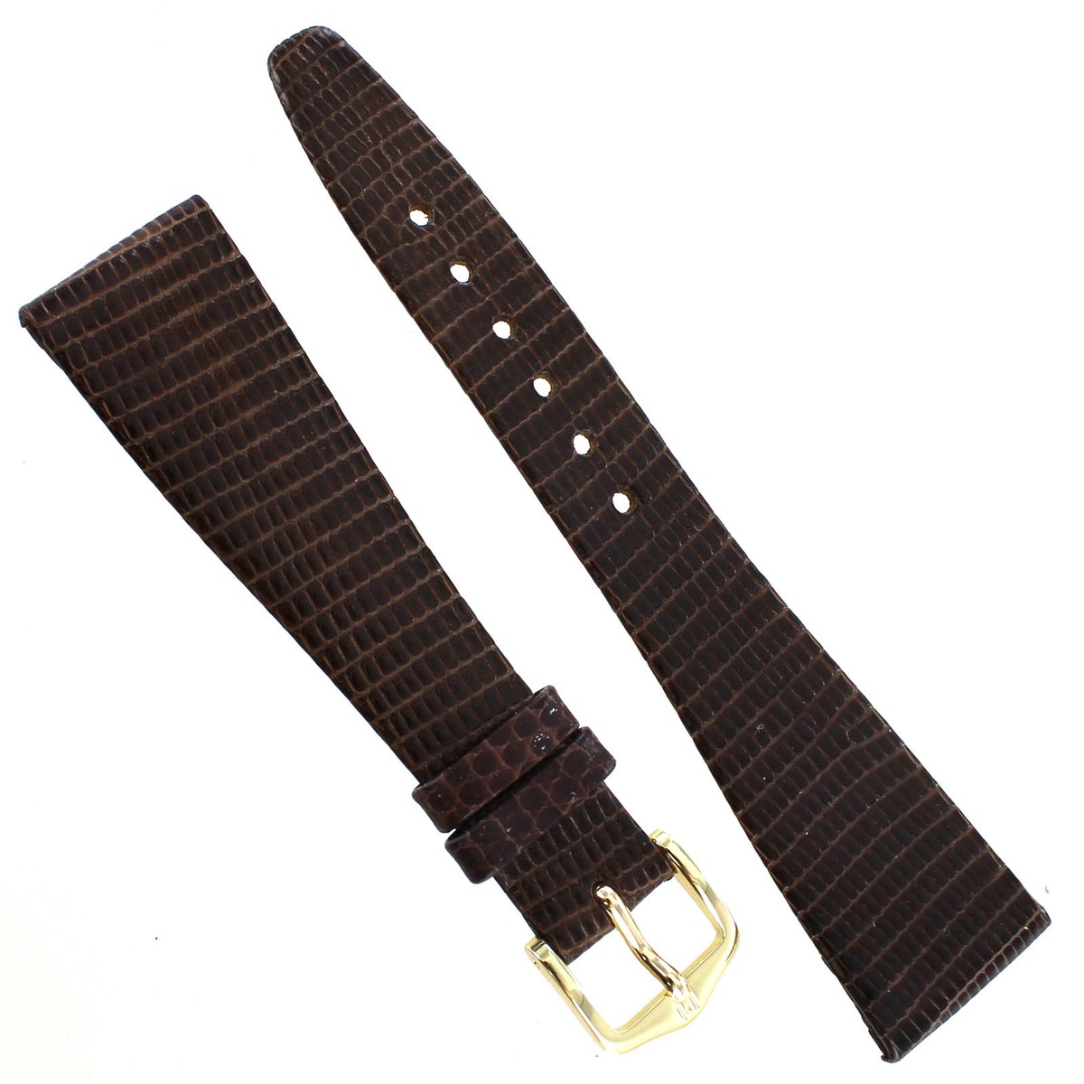 threetimes ♥ Lizard slim belt /追跡付 17mm Hirsch Genuine Lizard Unstitched Tapered Brown Ladies
