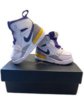Nike Air Jordan Legacy 312 TD Lakers Baby Purple Sneaker Shoe Size 4 With Box