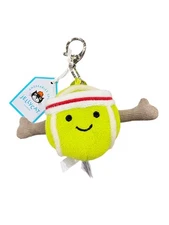 Jellycat, Amuseables, Tennis Ball, Bag Charm, 4.3 inches, Sports Plush, Keychain