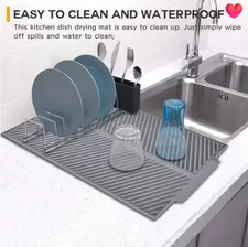 Silicone Drain Pad Drying Mat Non-Slip Heat-Resistant Dish Pot Coaster Kitchen