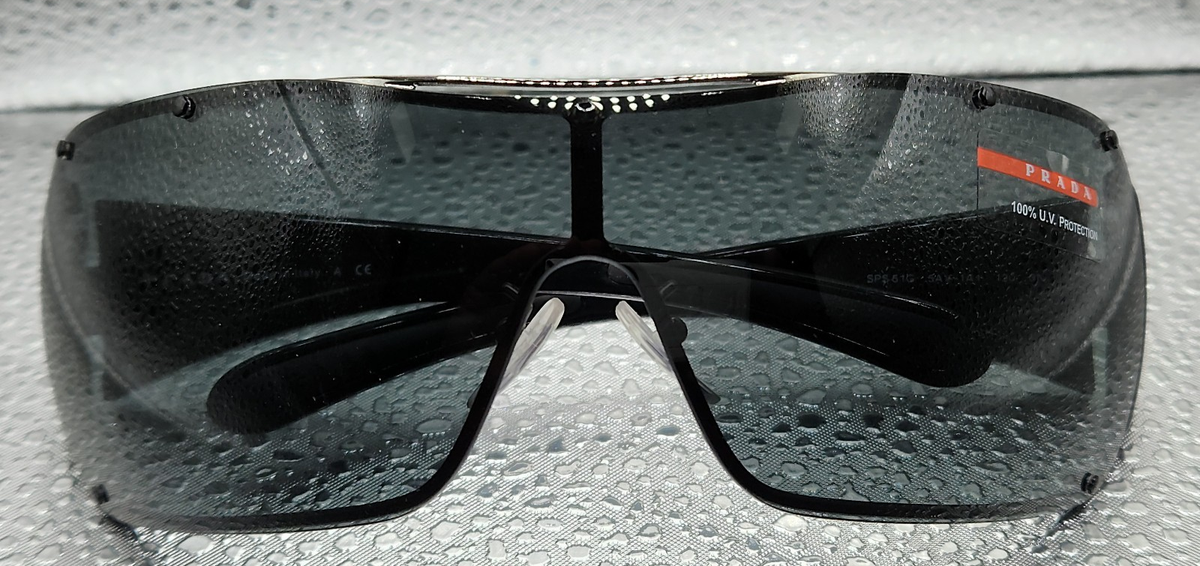 Prada Linea Rossa SPS 51G Shield Sunglasses Black 5AV-1A1 120 3N